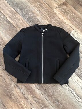 GAP Black Women’s Bomber-Style Zip Jacket